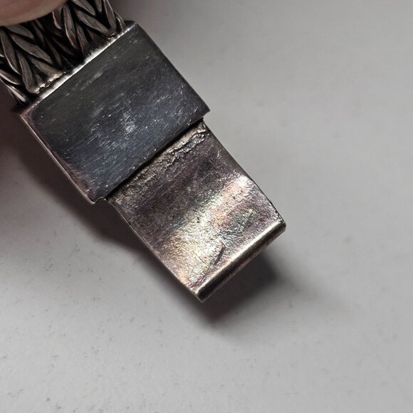 Artisan Sterling Silver 925 Woven Braided Bracelet Decorative Clasp Boho Western - Picture 10 of 11
